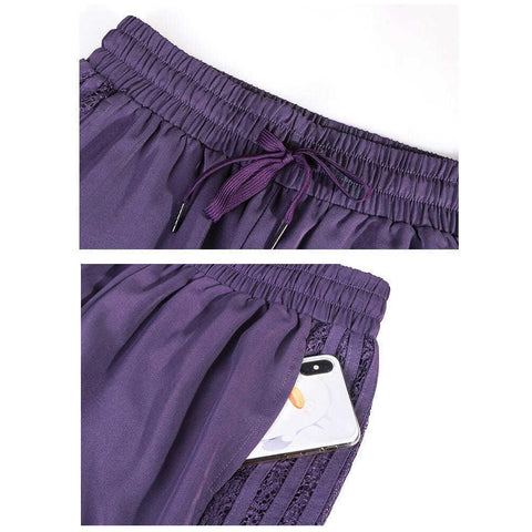 Women Sports Pants Elastic Mesh Hollow Breathable Loose Casual Jogging -OS00802-Veeddydropshipping