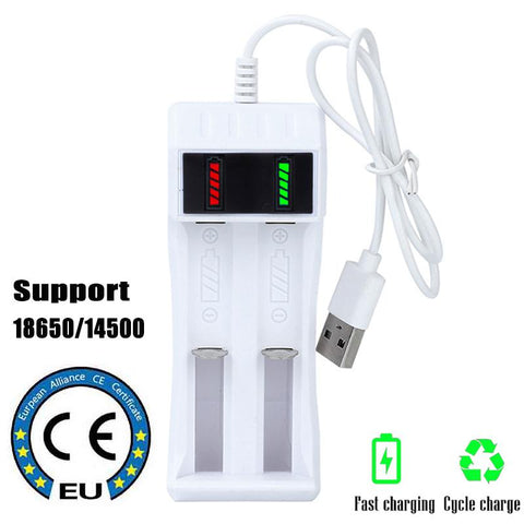 Smart LED Chargering 14500 /18650 Battery Charger Universal 2 Slot Li-ion Battery -CE00205-Veeddydropshipping