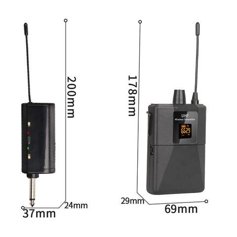 UHF Wireless Headset Microphone with Transmitter Receiver LED Digital Display -CE01236-Veeddydropshipping