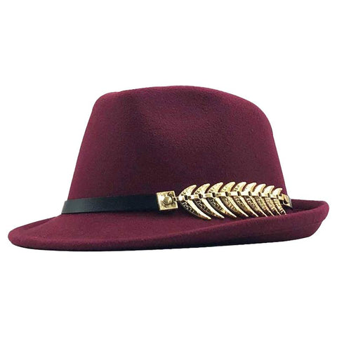 Autumn Elegant Lady Gangster Felt Homburg-MF01023-Veeddydropshipping