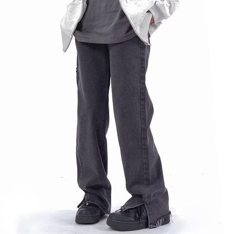 Black Straight Men Jeans Pants New Fashion Casual Baggy-MF00572-Veeddydropshipping