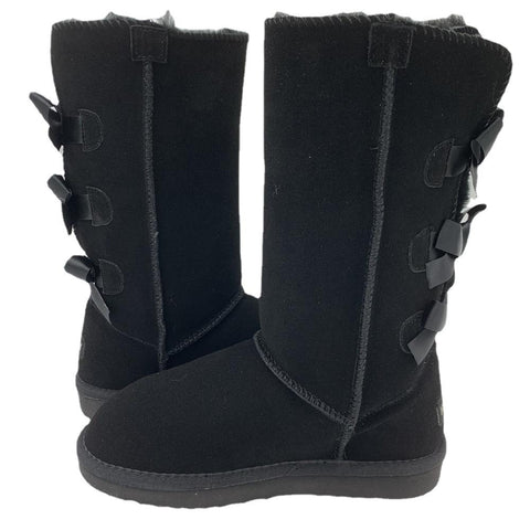 Boots Shoes Fashion Three Bows Tie High Boots Women-BS00983-Veeddydropshipping