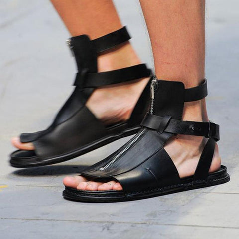 Strap Zipper Men&#39;s Sandals Slippers Shoes for Men-BS01570-Veeddydropshipping