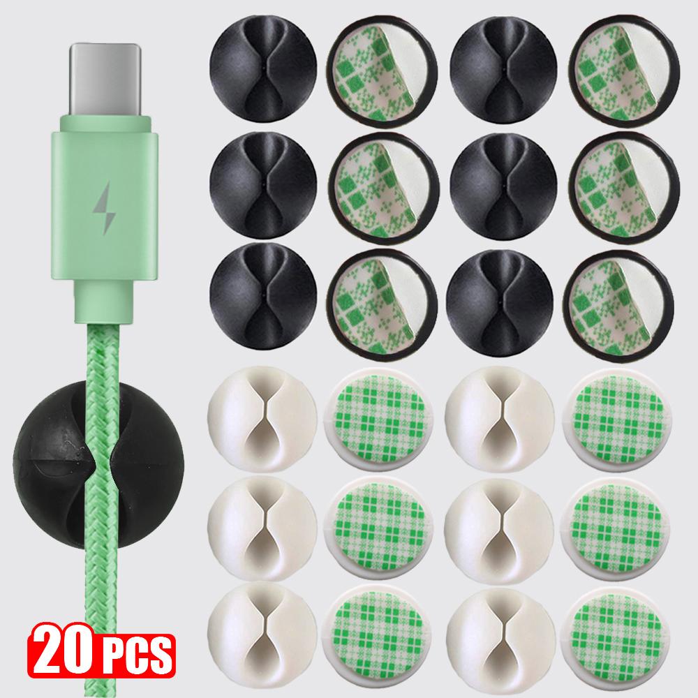 Cable Organizer 5/10/20 Pcs Cable Clip Desk Tidy Organiser Cable Winder Wire Cord USB-PA00869-Veeddydropshipping