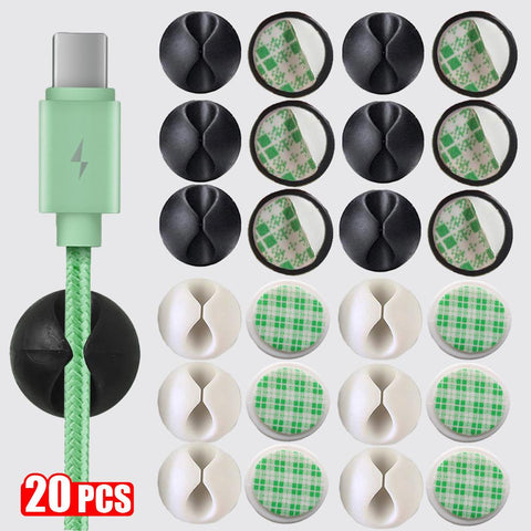 Cable Organizer 5/10/20 Pcs Cable Clip Desk Tidy Organiser Cable Winder Wire Cord USB-PA00869-Veeddydropshipping