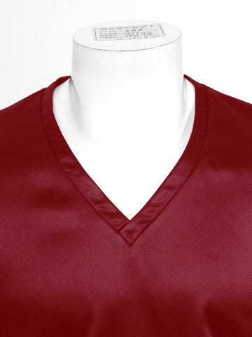 Sleep Tops V Neck Short Sleeve Sleepwear Soft Nightclothes Sides Split-MF01607-Veeddydropshipping