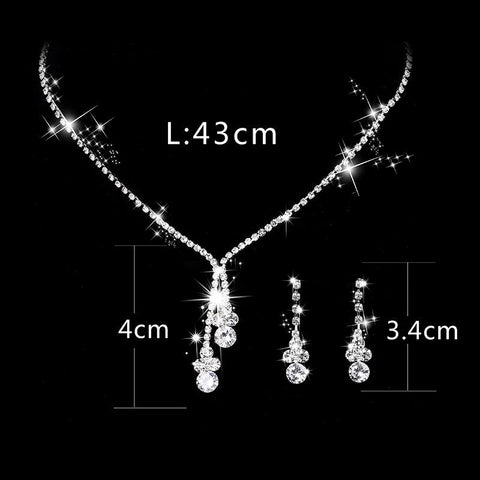 Fashion Bride Jewelry Set  Dress Banquet Necklace Earring Set  -JW00306-Veeddydropshipping