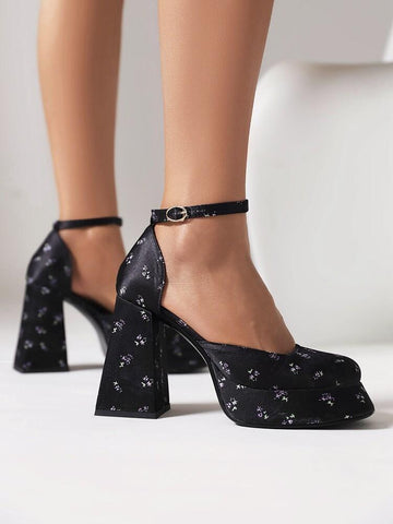 Strap Chunky Heel Gold Silver Bling Sandals Fashion Sexy Marry Jane-BS00820-Veeddydropshipping