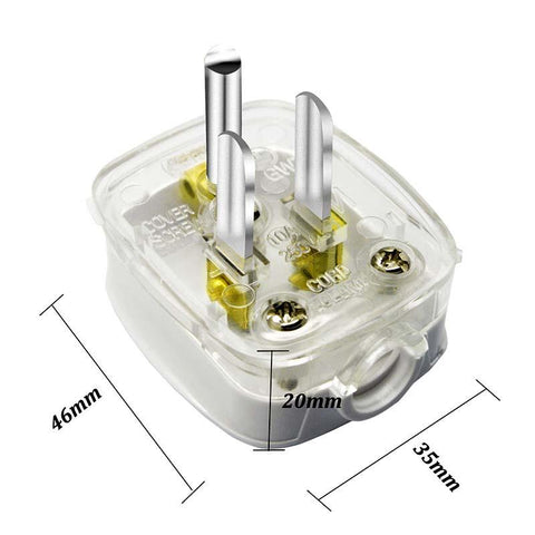 White America Ground 3 Pole Male US Wiring Plug Type B Power Strip Connector -CE00179-Veeddydropshipping