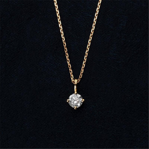 925 Sterling Silver Plated 14k Necklace Four-Claw  Clavicle Chain for Women -JW00069-Veeddydropshipping