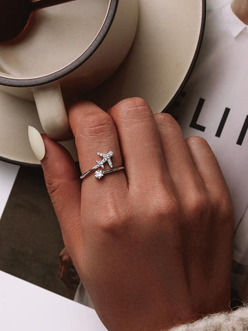 925 Sterling Silver Flying Plane Open Finger Rings for Women-JW00008-Veeddydropshipping