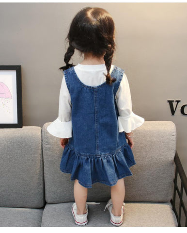 Baby Girls Denim Sling Dresses For Kids Casual Beach Vestidos With Pocket-TB00888-Veeddydropshipping