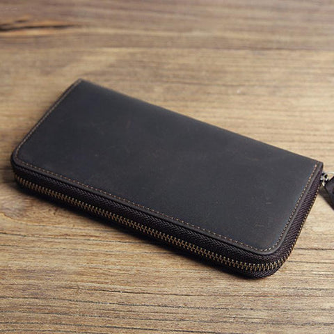 Phone Pocket  Zipper Clutch Bag Passcard Male Bag leather-BS00423-Veeddydropshipping