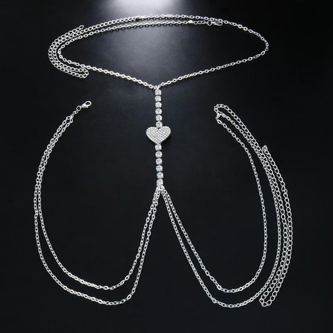 Necklace  Sexy Rhinestone Body Chain Steel Jewelry For Women-JW01374-Veeddydropshipping