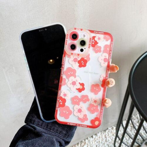 For iPhone 14 13 12 Pro Max 11 XR XS 7 8 Plus Cute Flower Soft Clear Case Cover-PA00150-Veeddydropshipping