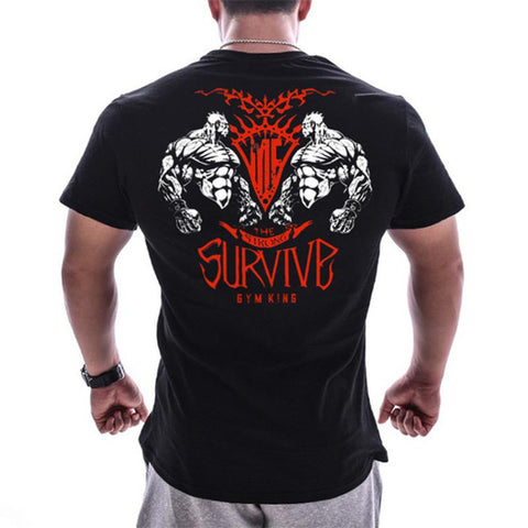 New Fitness Suit O-Neck Short Sleeve Men's T-shirt Top-Veeddydropshipping