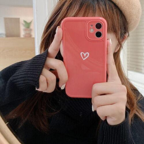 Case For iPhone 14 13 Pro Max 12 11 X XR 7 8 Plus Cute Love Heart Silicone Cover-PA00133-Veeddydropshipping