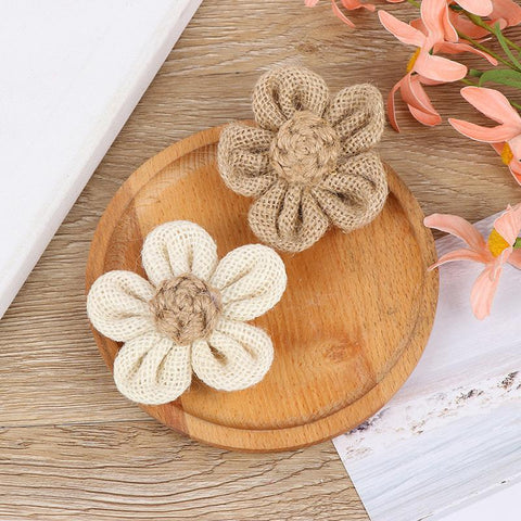 Hessian Roses Burlap Flower Wedding Decor-HA00599-Veeddydropshipping
