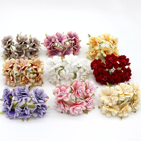 Artificial Velvet Cherry Blossom Flower-HA00776-Veeddydropshipping