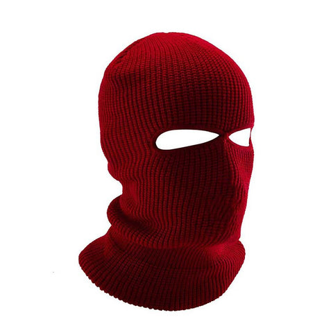 1PC Winter Knit Cap Warm Soft 2 Holes Full Face Ski Hat Hood Motorcycle Helmet -OS01109-Veeddydropshipping