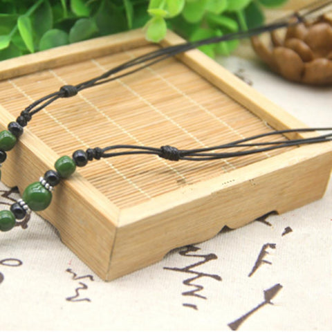ceramic Bead Heart-shaped pendant sweater chain necklace -JW01249-Veeddydropshipping