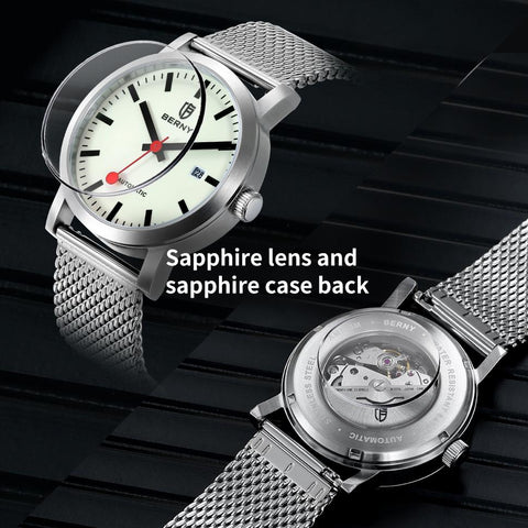Automatic  Luminous Stainless Steel  Mechanical Swiss Railway Watch-JW00621-Veeddydropshipping