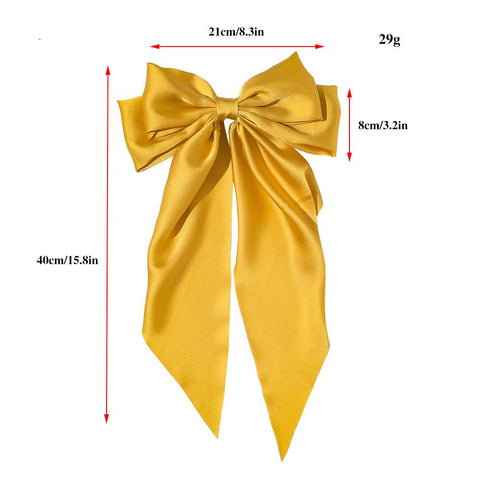 Color Big Large Satin Bow Hairpins Barrettes For Women Girl  -JW00458-Veeddydropshipping