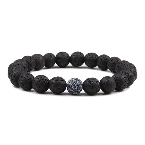 1-2PCS Beaded Bracelets Bangles Set Natural Lava Stone-JW00924-Veeddydropshipping