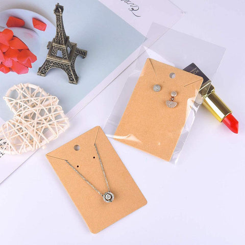 Kraft Paper Cards Jewelry Necklace Earring Display Holder-JW01658-Veeddydropshipping