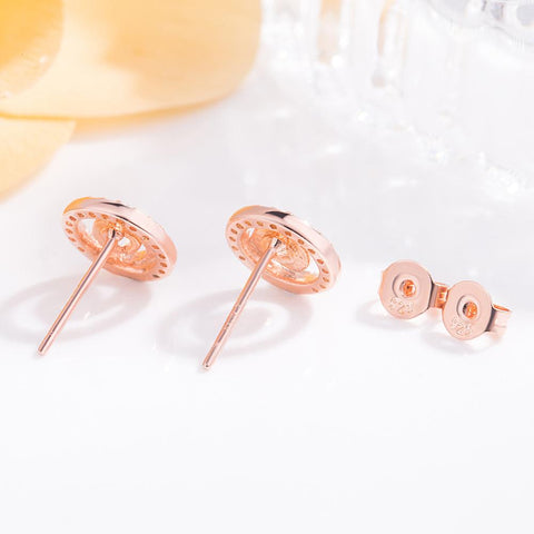 100% Original 925 Sterling Silver Earrings Cubic Zircon Round  Jewelry -JW01438-Veeddydropshipping