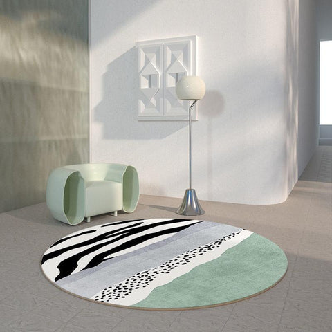 Modern Light Round Carpet Lounge Bedroom Mat-HA00551-Veeddydropshipping