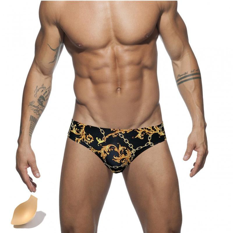 Push Pad swimwear Men Printing Bathing Suit Swimming Briefs Low Waist Swimsuit Summer -OS00064-Veeddydropshipping