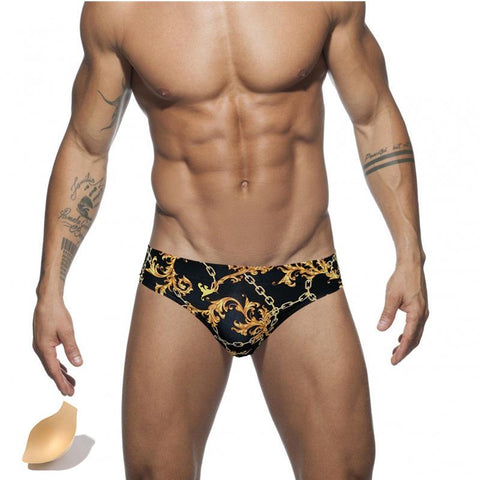 Push Pad swimwear Men Printing Bathing Suit Swimming Briefs Low Waist Swimsuit Summer -OS00064-Veeddydropshipping