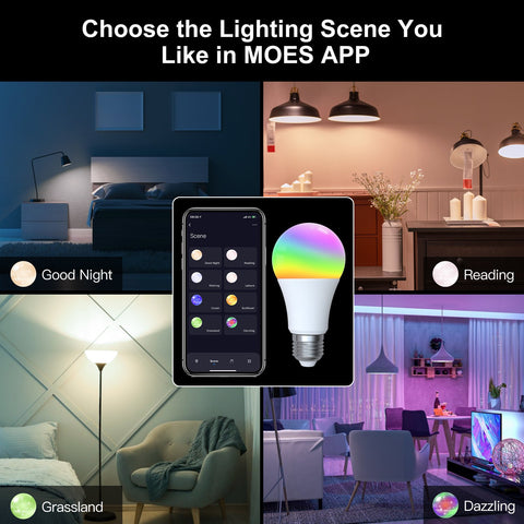 1-9PCS 9W AC90-240V Tuya ZigBee Smart LED Light Bulb RGB E27 Dimmable -CE00629-Veeddydropshipping