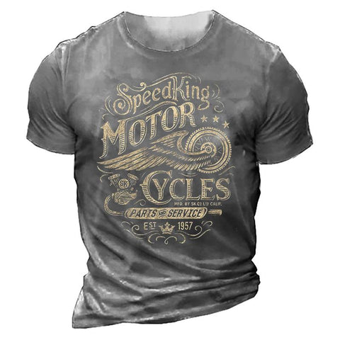 T Shirt Motor Biker 3d Print Vintage Short Sleeve-MF00137-Veeddydropshipping