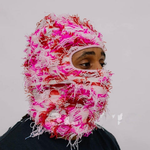 Knitted Distressed Camo Balaclava Ski Mask-Veeddydropshipping