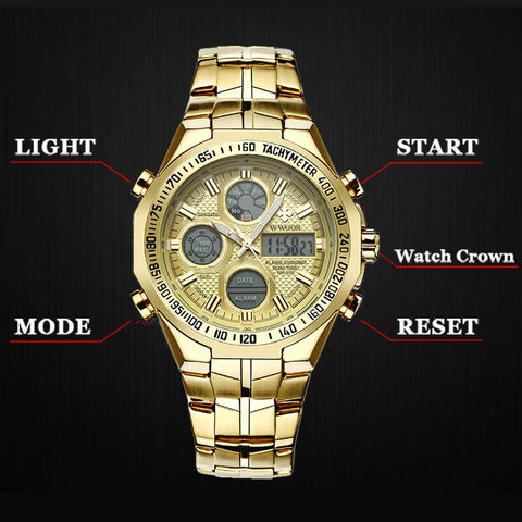 Luxury Watch Mens Original Quartz Wrist Steel Waterproof -JW00771-Veeddydropshipping