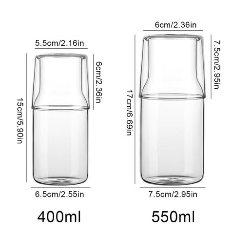 Water Carafe Tumbler Glass Cup Water Bottle-HA01287-Veeddydropshipping
