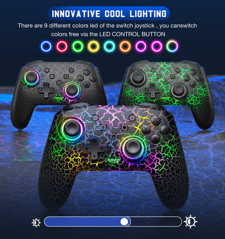 9 RGB Light Wireless Controller For Nintendo Switch/OLED/Lite/Android/IOS/ PC -CE01343-Veeddydropshipping