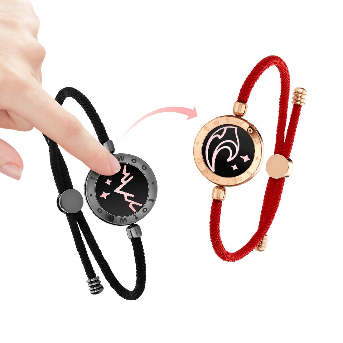 long distance touch Bracelets for Couplesrelationship gifts light up-JW00005-Veeddydropshipping