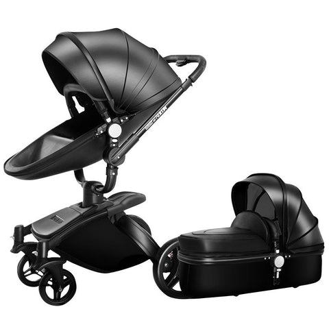 New baby stroller 3 in1, PU leather baby carriage,Newborn Two-way Foldable-TB00360-Veeddydropshipping