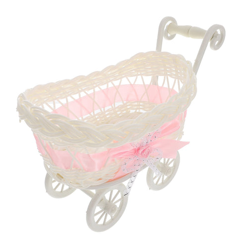 Imitation Rattan Woven Plush Dolls Trolley Candy Baskets Shopping Cart Kids-TB00396-Veeddydropshipping