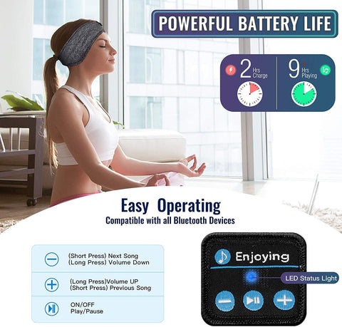 Thin Summer Sleep Headphones Bluetooth Mask Wireless Sports Headband -CE01154-Veeddydropshipping