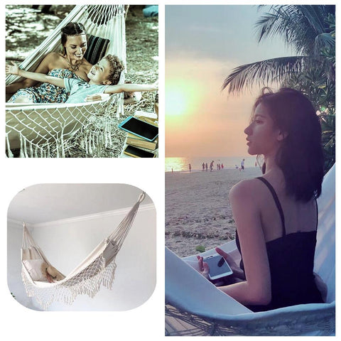 Large Double Deluxe Hammock Swing Net-HA01632-Veeddydropshipping