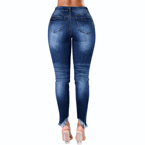 Ripped Women&#39;s Denim Jeans 2022 Autumn New Skinny Jeans-TB01253-Veeddydropshipping
