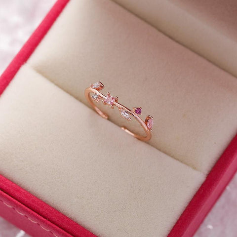 Crystal Zircon Rings Open Rings Wedding Engagement Jewelry  -JW00558-Veeddydropshipping