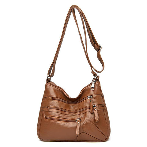 Bag Pu Leather Crossbody Bag Multi-pockets Messenger-BS00091-Veeddydropshipping