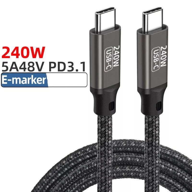 Cable Usb Type C 100W 240W Nylon Braided Fast Charging Data Line for Xiaomi Samsung-PA00448-Veeddydropshipping