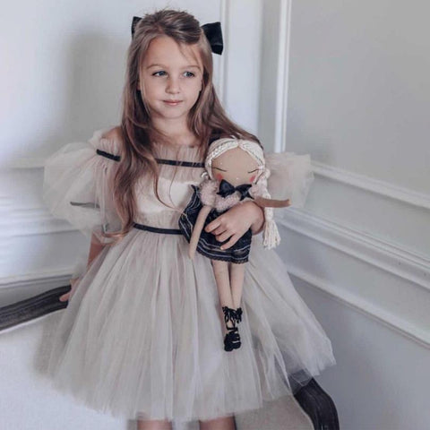 Girl Mesh Dress Children Spring Summer New Party Dress Spanish Dress Kids-TB00837-Veeddydropshipping