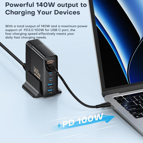 140W GaN Charger PPS Fast Charger for Samsung S22 S21 USB Type C Charger PD Quick Charger-PA00348-Veeddydropshipping